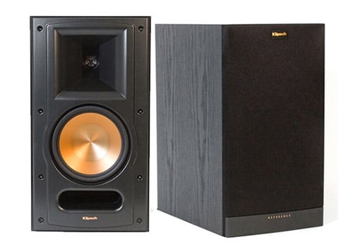 Klipsch RB-61 II front and side view with and without grille